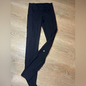 Lululemon Black Athletic Leggings with Lululemon Logo
